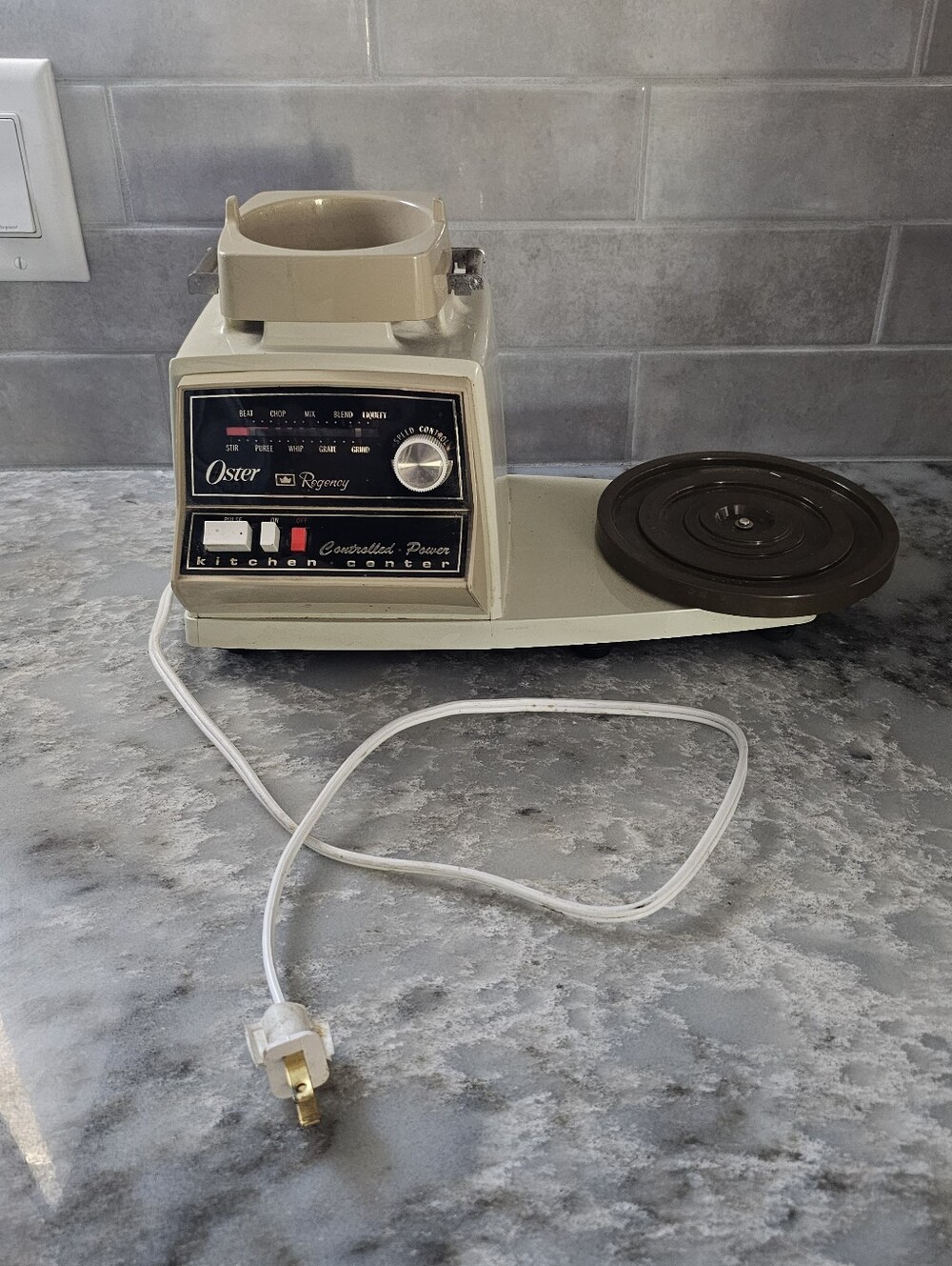 Vintage Oster Regency Kitchen Center Motor Base Only Almond Beige TESTED WORKS